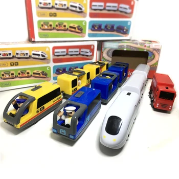 W128 Vaikai Elektrinio Traukinio Žaislų Magnetinio Lizdas Elektrinio Traukinio Vagonų, Medienos Žaislas TINKA track Brio mediniai bėgių Kelias parinktis