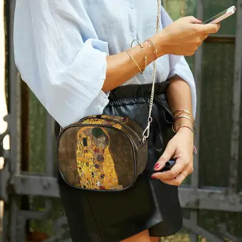 ALAZA Naujas crossbody petį krepšys moterims krepšiai ponios odos Gustav Klimt naftos Meno tapybos rankinės Telefoną Rankinėje flap bag moteriška