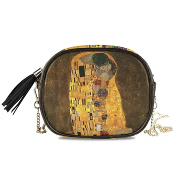 ALAZA Naujas crossbody petį krepšys moterims krepšiai ponios odos Gustav Klimt naftos Meno tapybos rankinės Telefoną Rankinėje flap bag moteriška