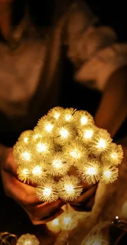 Kalėdinė Dekoracija Girliandą Žibintai Plaukų Kamuolys, Kiaulpienės LED Pasakos String Žibintai Namų Interjero Apšvietimas Miegamajame Papuošalai