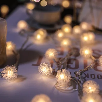 Kalėdinė Dekoracija Girliandą Žibintai Plaukų Kamuolys, Kiaulpienės LED Pasakos String Žibintai Namų Interjero Apšvietimas Miegamajame Papuošalai