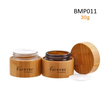 50pc*30g Didmeninė 15g 30 g 50 g 100 g 150g ekologiškus bambuko perdirbti stiklo kosmetikos indeliai