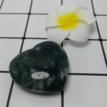 Karšto samanų agatas širdies natūralių akmenų ir mineralų kvarco kristalai dvasinio gydymo chakra kaip dovana 30-40mm 1 vnt