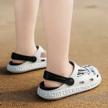 Unisex vaikų vasaros užkemša berniukai paslysti ant PVC bamblys sandalai skaidrės, vaikų sodo batai