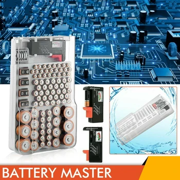 Baterijos Laikymo Atveju Langelį Organizatorius Stovo Laikiklį 93 Lizdus Skaitmeninis LCD Talpos Baterija Testeris Vandeniui Dėžutę