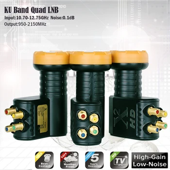 Originalus X2 LNB KU Band Universal LNB Palydovų Imtuvas HD Skaitmeninis LNB Triukšmo 0.1 dB Didelis Pelnas Tiesinės Poliarizacijos LNBF
