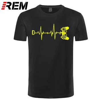 REM Įdomu Žaidėjus širdies plakimas T marškinėliai vyrams PS XBox 