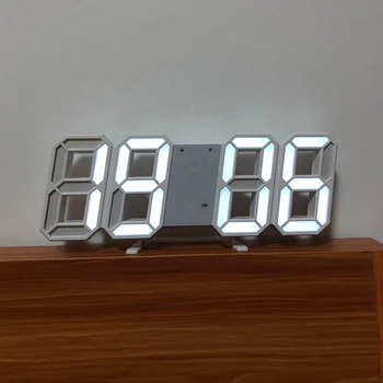 3D LED Skaitmeninis Laikrodis, Žėrintis Naktinis Režimas Ryškumas Reguliuojamas Elektroninis Stalo Laikrodis 24/12 Valandų Rodymo Žadintuvas Kambario Dekoro