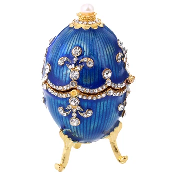 Faberge Stiliaus Kiaušinių Dėžutės Nustatyti Su Kristalais Kolekcines Velykų Kiaušinių Atmintį Dėžutė Papuošalų Bylos