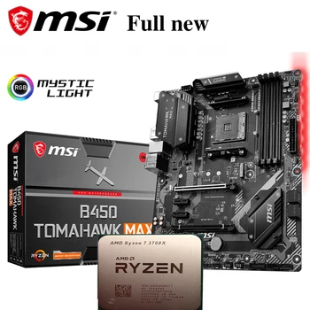 AMD Ryzen 7 3700X R7 3700X CPU + MSI B450 TOMAHAWK MAX Motininę Tiktų Lizdas AM4 Visi Nauji, bet be Aušintuvo