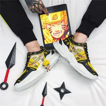 Naruto Anime Cosplay Hip-Hop Bateliai Vyrai Iš Batelių Mados Clunky Sportbačiai, vyriški Laisvalaikio Bateliai Pėsčiomis Sasuke Dropshipping