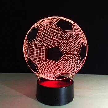 7 Spalvų Keitimas 3D Iliuzija Lempos Futbolo Nakties Šviesos 3D Vaizdo šviesos Stalas Luminaria Futbolo Lempos AW-003