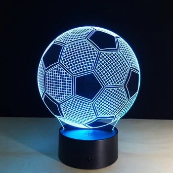 7 Spalvų Keitimas 3D Iliuzija Lempos Futbolo Nakties Šviesos 3D Vaizdo šviesos Stalas Luminaria Futbolo Lempos AW-003