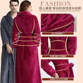 Žiemos Pižamos Moterims Sleepwear Nustatyti Šiltas Chalatas Moterims, Namuose Kostiumas Yukata Ponios Pora Chalatai Flanelė Pižamą Vyras Homewear