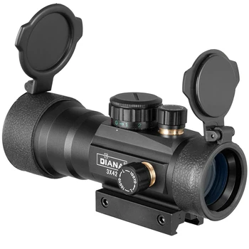 DIANA 3X44 Green Red Dot Akyse taikymo Sritis Taktinė Optika Riflescope Tilptų 11/20mm geležinkelių uoksai Medžioklės