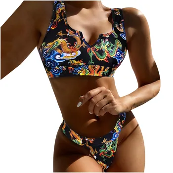 Mados Moteriški Spausdinimo Bikini Push-Up Pad maudymosi kostiumėlį, maudymosi Kostiumėliai, Paplūdimio Nustatyti Dec 9