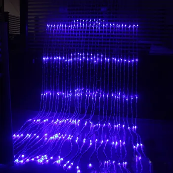 3m x 3m 320LED Kalėdų Vestuves Fone, Atostogų Veikia Vandens Krioklio Vandens Srautas, Užuolaidų LED Šviesos Eilutę Vandeniui