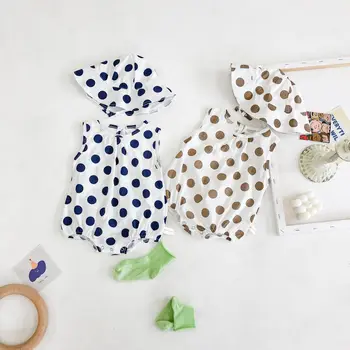 MILANCEL kūdikių drabužiai nustatyti polka dot kūdikių, mergaičių drabužiai grynos medvilnės kūdikių berniukų bodysuit su skrybėlę