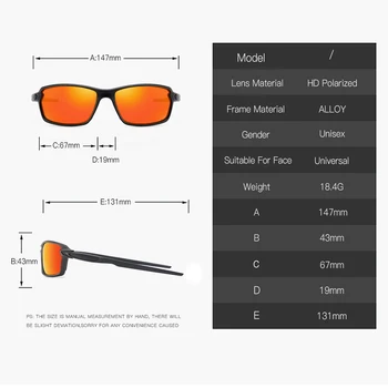 RBUDDY Unisex Optinis Prekės ženklo Dizainas Poliarizuoti Akiniai nuo saulės Vyrų Mados Sportas Akiniai, Saulės Akiniai Kelionės Žvejybos Oculos Gafas De Sol