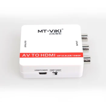 MT-Viki Analoginis RCA AV Video L/R Audio į HDMI Adapteris Keitiklis 1080p 720p Switcher Aukštos Kokybės Upscaler AV HDMI Out