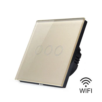 EWelink Smart Home Wifi Touch Jungiklis atsparus Vandeniui Krištolo, Jungiklio Skydelis Vieną koncertinį Nėra Neutrali Linija Jungiklis