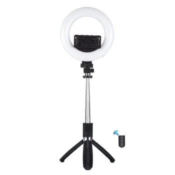 6.3 colių Su Trikojis Stovas Fotografijos Live Transliacijos Reguliuojamas Ryškumas Selfie LED Žiedo Apšvietimas 3 Režimai Telefono Laikiklis, USB Video