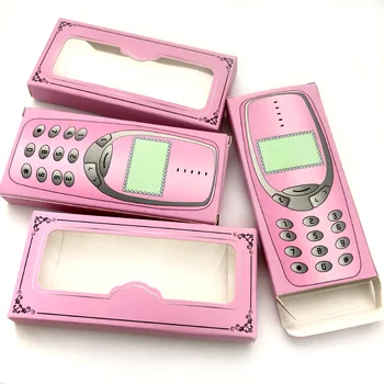 Didmeninė 3D Mink Blakstienas Pakuotės Kartono Telefono Dėžutė Custom Lange Nemokama Logo Dizainas