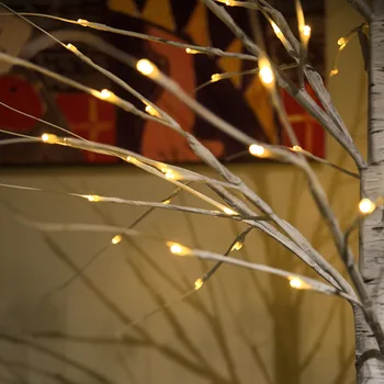 On/Off Jungiklis Aukščio Beržo Medžio LED Šviesos 60LEDs Kraštovaizdžio Naktį Šviesos Namuose Šalis Vestuvių Šventė Kalėdų USB Valdomas D20