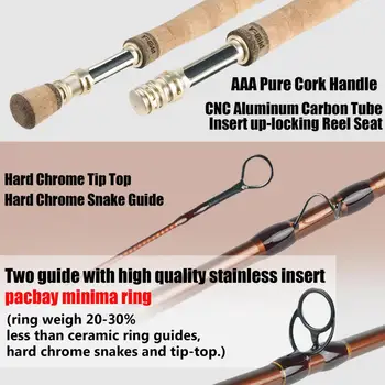 Maximumcatch V-Aukso Fly Fishing Rod 40 T SK Anglies Greitai Veiksmų Su Cordura Strypas, Vamzdis Vadovas Nerūdijančio Įterpti Pacbay Minimumai Žiedas