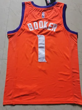 NBA Vyrų Phoenix Suns#1 Booker Krepšinio Megztiniai Pareiškimą Edition Swingman Jersey Oranžinė