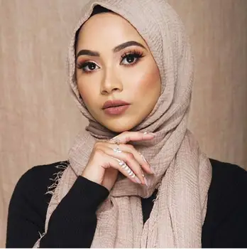 J6 10vnt Karšto pardavimo burbulas paprastas šalikas/šalikai pakraščiuose moterų lygios kietos medžiagos hijabs populiarus duslintuvo skaros didelis pashmina wrap