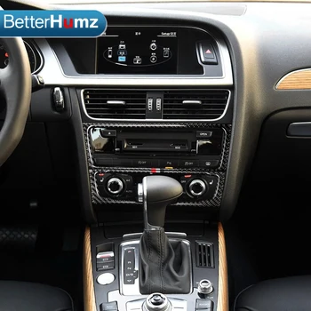 BETTERHUMZ Audi A4 2009-2016 Anglies Pluošto Automobilio Salono Oro Kondicionavimo sistema, CD Valdymo Skydelio Dangtelį Apdaila, Automobilių Stiliaus Lipdukai