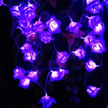 YIYANG Renginius ir Šalys, 2M 20 Vestuvių Rožės LED String Žibintai, Baterija Atostogų Apdailos Šviesos Rosa LED Guirlande Lumineuse