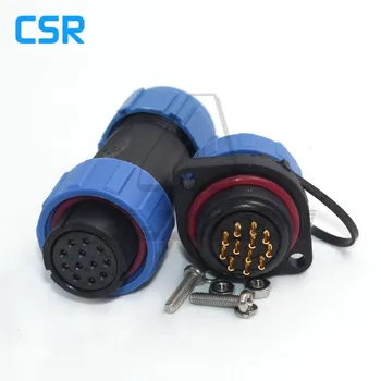SZJELEN SP2110 12 polių kištukinis aukštos įtampos srovės kabelis, LED vandeniui jungtis