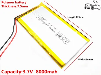 3.7 V 8000mAh 7566121 Ličio Polimero Li-Po ličio jonų Baterija Lipo ląstelių Tachografo GO Portable DVD Prožektorius