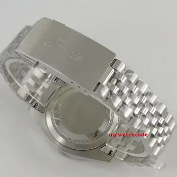 40mm PARNIS Black Dial Jubiliejus Apyrankės Sapphire Crystal Keraminis Bezel GMT Automatinė Mens Watch Prabanga Viršuje, Mechaninė Žiūrėti