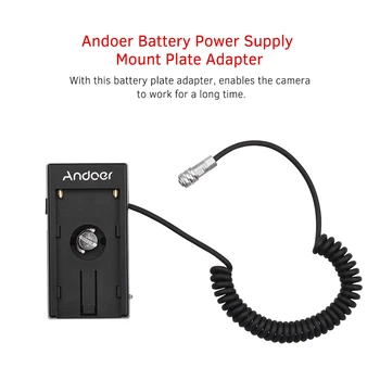 Andoer DV Akumuliatoriaus Energijos Tiekimo Mount Plate Adapteris, skirtas Sony NP-F970/F750/F550 už Blackmagic Cinema Kišenėje Kameros BMPCC 4K