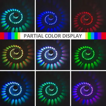 Spiralės Skylę Sienoje Lempa 3W LED Pritemdomi Tuščiavidurio Cilindro Šviesos Nuotolinio Valdymo RGB Mini Šviesos KTV Žaidimo Kambarys, Baras Dropshipping