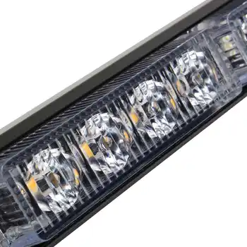 Automobilių Sunkvežimių 12v 28 LED Gintaro Keturių Pusės Eismo Patarėjas Strobe Šviesos Avarinis Flash Lightbar Universali Transporto Įspėjamoji Lemputė Baras