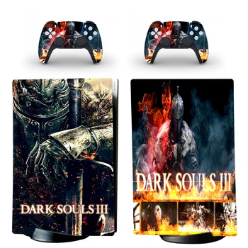 Tamsoje Sielas PS5 Digital Edition Odos Lipdukas, Decal Padengti 5 PlayStation Konsolės ir 2 Kontroleriai PS5 Odos, Vinilo Įklijos