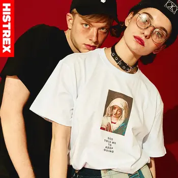 Mergelės Marijos vyriški T-Shirt Mens Faashion 2019 Juokingi Marškinėliai Dropshipping Tiekėjų JAV Hip-Hop 100 vatos Pagaliukai Tee Streetwear H19SP