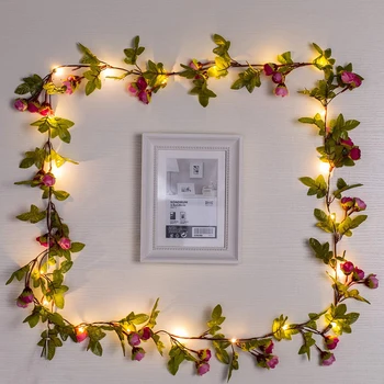 2M 20 LED Rožių Gėlių String Žibintai, Baterija/USB Powered Kalėdinė Girlianda Gimtadienio, Vestuvių, Meilės Apdailos Luminaria