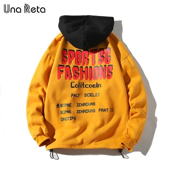 UnaReta Vyrų Palaidinukė Nauja Hip-Hop spausdinti Šiltu Vilnos Megztiniai Moterų Megztinis viršūnes Atsitiktinis Rudens Žiemos Hoodie Mens Streetwear