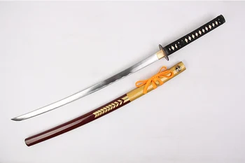 Rankų Darbo Full Tang Katana Nekilnojamojo Samurajus Kardas 1045 Anglies Plieno Pasiruošę Aštrios Briaunos Pjovimo Ilgio Peilis