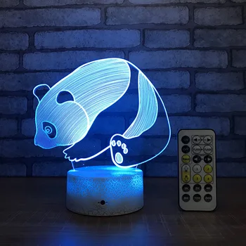 Mielas Panda Ub naktinė lempa Kūrybos Spalvinga Akrilo Amatų Didmeninė Led Nakties Šviesos Vaikų kambario dekoravimas 3D Vaikai Lempos