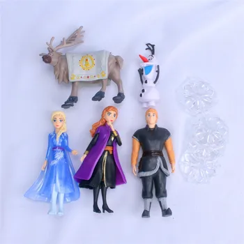5vnt/Set Disney Sušaldyti 2 Elsa Anna Olaf Sven Kristoff Princesė Žaislai Pvc Veiksmų Skaičius, Lėlės Vaikams Kalėdų Dovana, 9-14cm