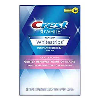 CREST 3D WHITE WHITESTRIPS GENTLE ĮPRASTAS DANTŲ BALINIMO RINKINYS 1 14 laukelyje Maišeliai Originalus Profesionali Burnos Higiena juostelėmis