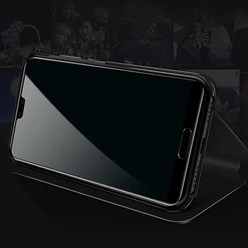 Kolega Realme 6 Pro Atveju Prabanga Apversti Stovėti vaizdo Veidrodėlis Atveju Realme6 Padengti Odos Atveju Kolega Realme 6 Realme6Pro Smart Cover