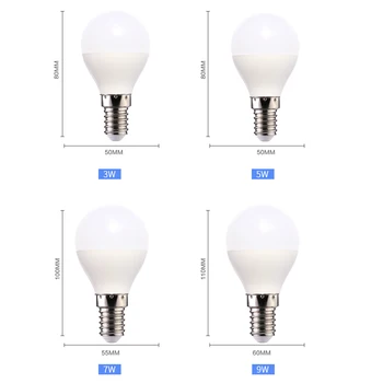 10vnt/daug LED Lemputė E14 3W LED Lempa 5W 9W 7W Lampada, LED Apšvietimas, Prožektoriai, Stalo Lempos, Šalta/Šilta Balta Led Šviesos Blubs 110V, 220V
