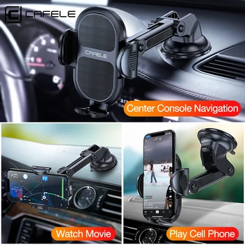 CAFELE Naujas Automobilinis telefono laikiklis, įkroviklis siurbtukas bazės priekinio Stiklo, prietaisų Skydelio telefonas tvirtinimas